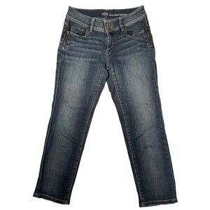 Soho Jeans Women Size 4 Curvy Cropped Boyfriend Blue Med Wash Straight Leg